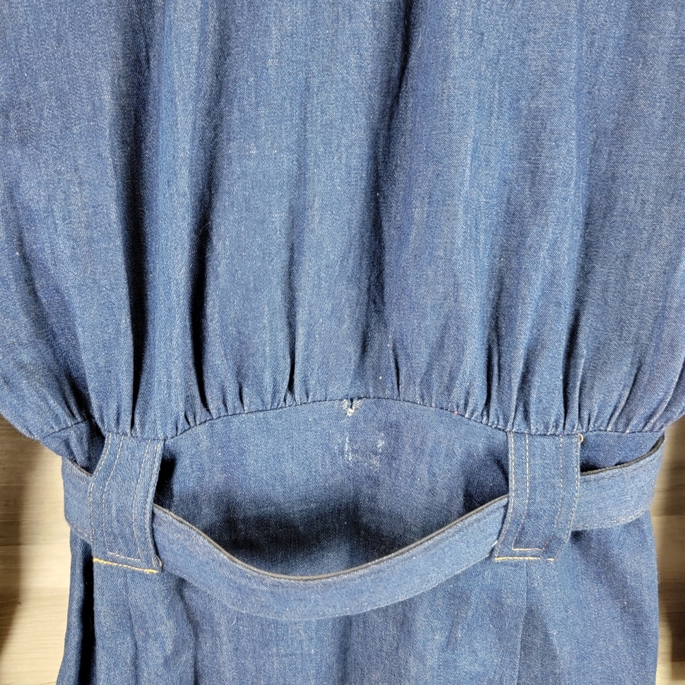 Vintage Carol Anderson Denim, Plaid Button Front Belted Dress Women's 5/6 USA - Picture 10 of 15